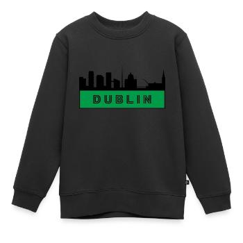 Ville de Dublin - Irlande - Sweat Premium enfant bio - noir - Devant - AI Model Kid Female (0cm)