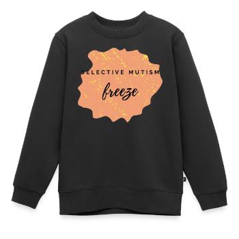 gel - mutisme sélectif - Sweat Premium enfant bio - noir - Devant - AI Model Kid Female (0cm)
