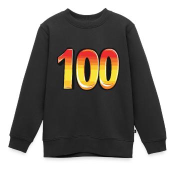100 Numéro Coloré - Sweat Premium enfant bio - noir - Devant - AI Model Kid Female (0cm)