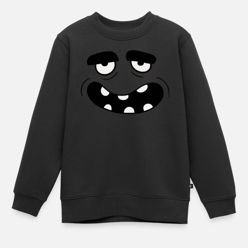 Paniertes Gesicht - Kinder Premium Organic Sweatshirt - Schwarz