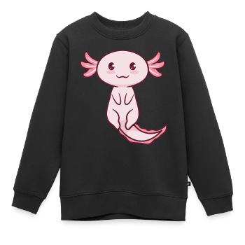 Axolotl Süß - Kinder Premium Organic Sweatshirt - Schwarz - Vorne - AI Model Kid Female (0cm)