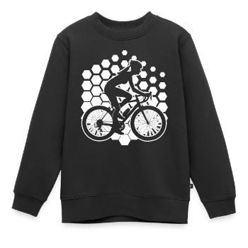 Cyclistes Vélo Homme Vélo Cyclisme - Sweat Premium enfant bio - noir - Devant - AI Model Kid Female (0cm)