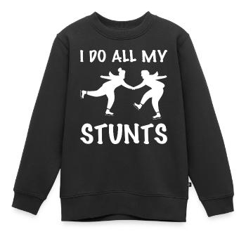 Patinage sur glace Patinage sur glace Patinage sur glace - Sweat Premium enfant bio - noir - Devant - AI Model Kid Female (0cm)