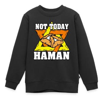 Pas aujourd’hui Haman Pourim Judaïsme - Sweat Premium enfant bio - noir - Devant - AI Model Kid Female (0cm)