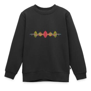 Musikfrequenz Ton Wellen Physik und Sound - Kinder Premium Organic Sweatshirt - Schwarz - Vorne - AI Model Kid Female (0cm)