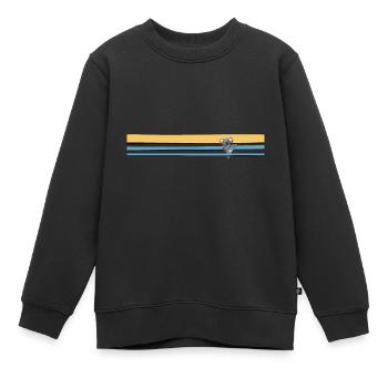 Koala suspendu à des rayures - Sweat Premium enfant bio - noir - Devant - AI Model Kid Female (0cm)
