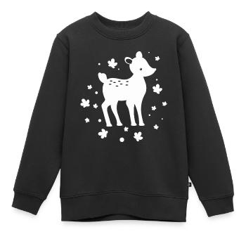Rehkitz - Zootier Tierfreund Naturschutz - Kinder Premium Organic Sweatshirt - Schwarz - Vorne - AI Model Kid Female (0cm)