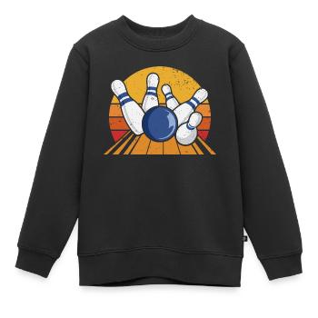 Bowling Bowling Bowling Bowling Alley Bowling Tour - Kids Premium Organic Sweatshirt - black - Front - AI Model Kid Female (0cm)