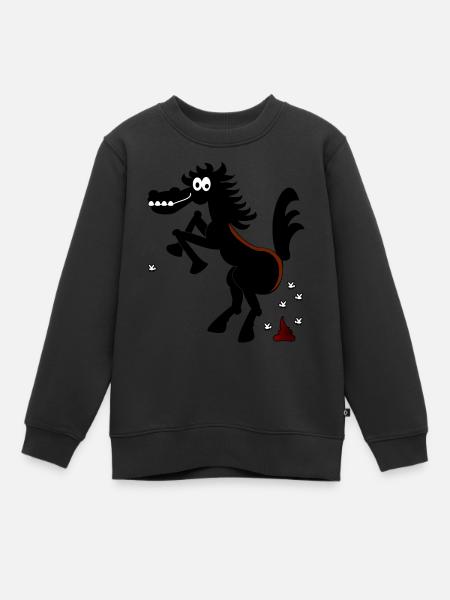 Cheval sauvage 'n mouches (ddp) - Sweat Premium enfant bio - noir
