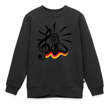 Ein Lied für Deutschland / clef 'n mic (3c) - Kinder Premium Organic Sweatshirt - Schwarz - Vorne - AI Model Kid Female (0cm)