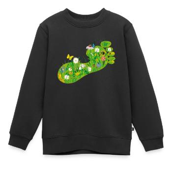 Ökologischer Fußabdruck - Kinder Premium Organic Sweatshirt - Schwarz - Vorne - AI Model Kid Female (0cm)