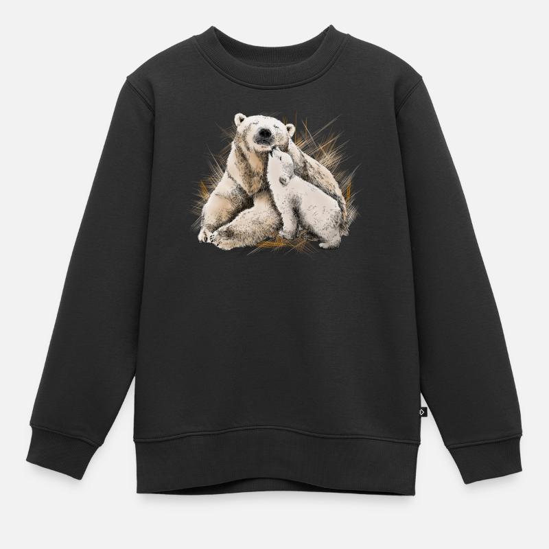 Eisbär - Kinder Premium Organic Sweatshirt - Schwarz