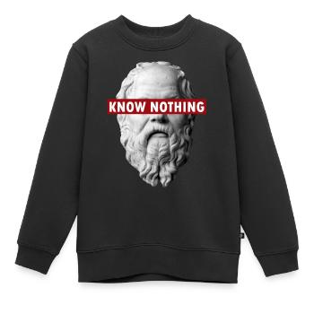 KNOW NOTHING SOCRATES - Kids Premium Organic Sweatshirt - black - Front - AI Model Kid Female (0cm)