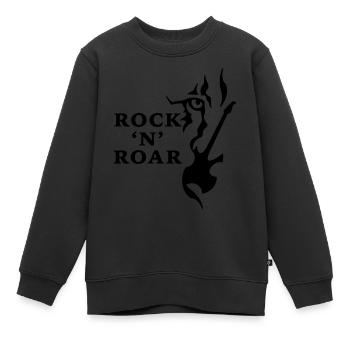 Rock & Roar (monochrome) - Kids Premium Organic Sweatshirt - black - Front - AI Model Kid Female (0cm)