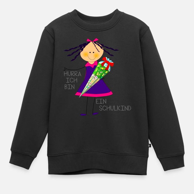 Schulkind - Kinder Premium Organic Sweatshirt - Schwarz