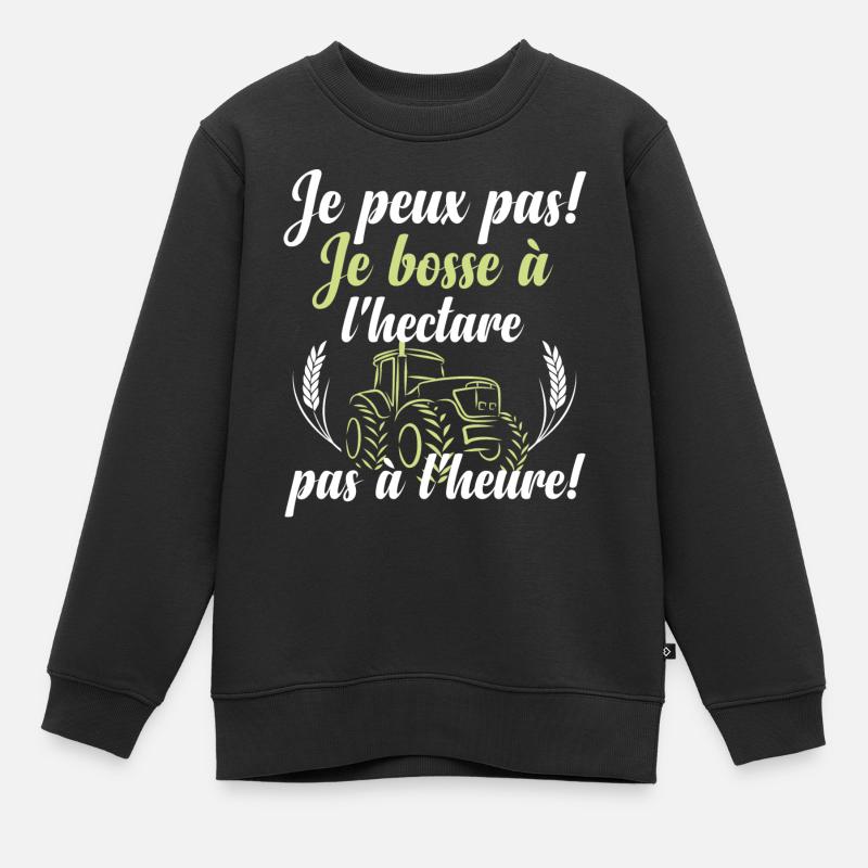 Je bosse à l'hectare - Sweat Premium enfant bio - noir