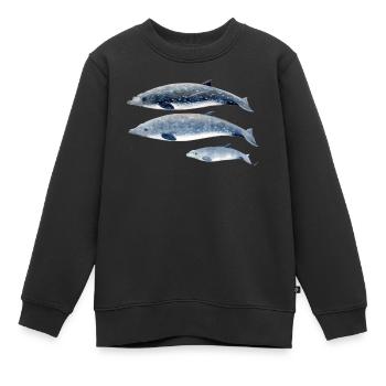 baleine à bec de Blainville - Baleine à bec - à bec Baleine - Sweat Premium enfant bio - noir - Devant - AI Model Kid Female (0cm)