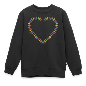 Gemeinsam - Kinder Premium Organic Sweatshirt - Schwarz - Vorne - AI Model Kid Female (0cm)