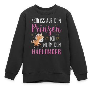 Scheiss auf den Prinzen Haflinger - Kinder Premium Organic Sweatshirt - Schwarz - Vorne - AI Model Kid Female (0cm)