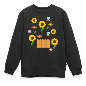 été - Sweat Premium enfant bio - noir - Devant - AI Model Kid Female (0cm)