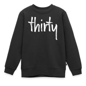 30 thirty 30.Geburtstag Geschenk Zahl 30 Nummer - Kinder Premium Organic Sweatshirt - Schwarz - Vorne - AI Model Kid Female (0cm)