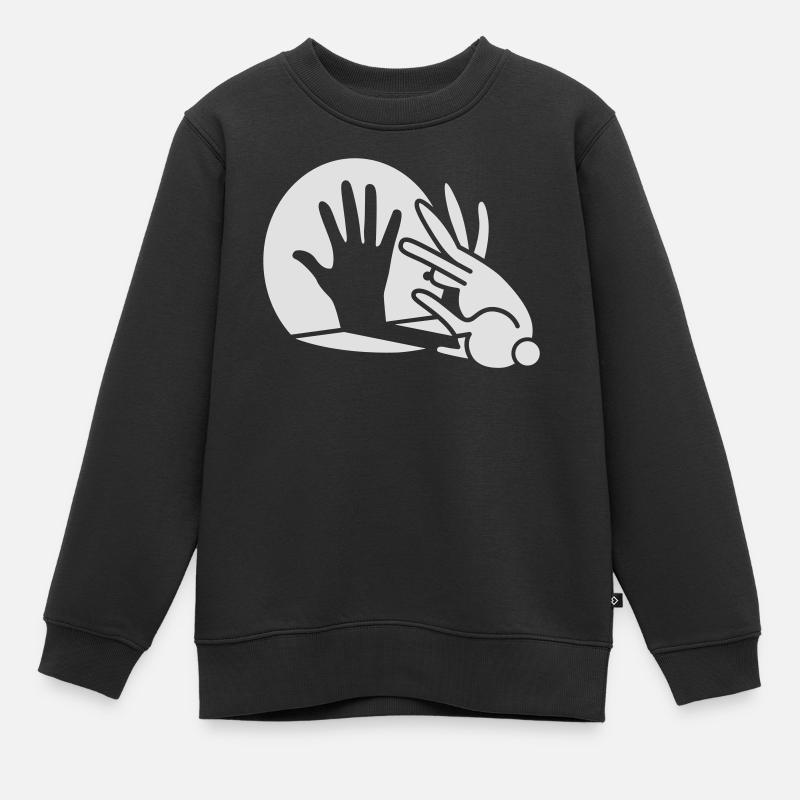 Rabbit Hand Shadows Glow in the dark - Sweat Premium enfant bio - noir