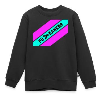 Fu... Krebs / Kampf gegen Krebs / Fu.. Cancer - Kinder Premium Organic Sweatshirt - Schwarz - Vorne - AI Model Kid Female (0cm)
