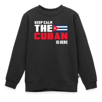 Keep Calm The Cuban is Here Cuba - Sweat Premium enfant bio - noir - Devant - AI Model Kid Female (0cm)