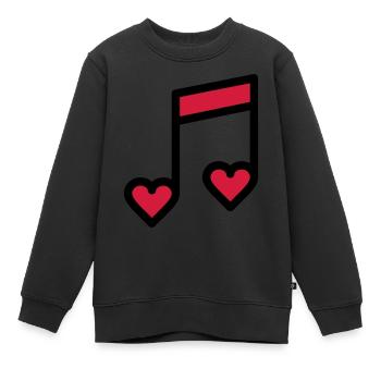 Note de musique romantique - Sweat Premium enfant bio - noir - Devant - AI Model Kid Female (0cm)