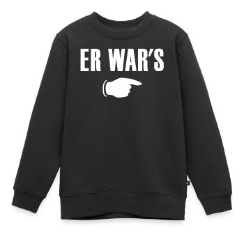 Er war's. Er wars. Er war es. - Kinder Premium Organic Sweatshirt - Schwarz - Vorne - AI Model Kid Female (0cm)