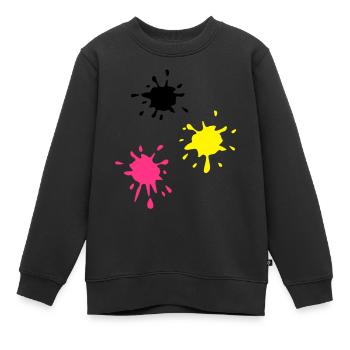 Kunst, Fleck, Paintball - Kinder Premium Organic Sweatshirt - Schwarz - Vorne - AI Model Kid Female (0cm)