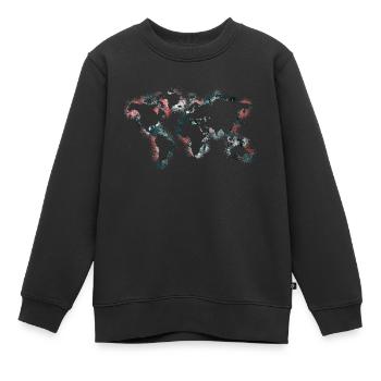 Weltkarte - Kinder Premium Organic Sweatshirt - Schwarz - Vorne - AI Model Kid Female (0cm)