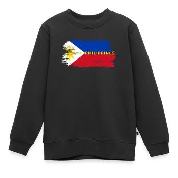 Philippines Drapeau / Cadeau Manille Filipino - Sweat Premium enfant bio - noir - Devant - AI Model Kid Female (0cm)
