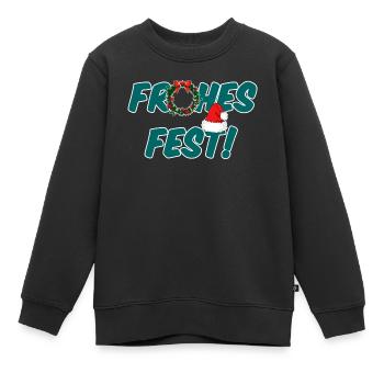 Frohes Fest Weihnachten Christmas Geschenk - Kinder Premium Organic Sweatshirt - Schwarz - Vorne - AI Model Kid Female (0cm)