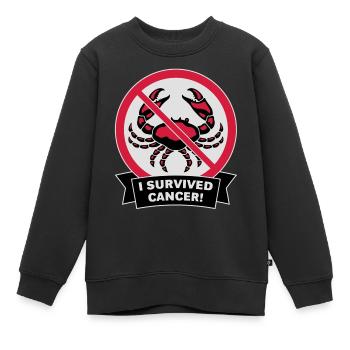 J'ai survécu à un cancer! (3C) - Sweat Premium enfant bio - noir - Devant - AI Model Kid Female (0cm)