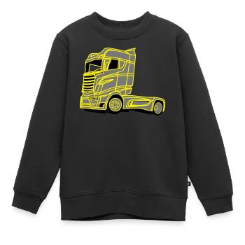 LKW Brummi - Kinder Premium Organic Sweatshirt - Schwarz - Vorne - AI Model Kid Female (0cm)