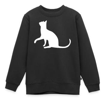 Katze Katze Katze Katze Katze Katze Mieze Pfote - Kinder Premium Organic Sweatshirt - Schwarz - Vorne - AI Model Kid Female (0cm)