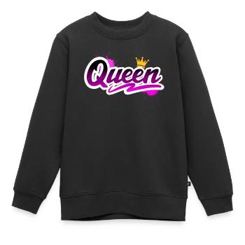 Queen - Kinder Premium Organic Sweatshirt - Schwarz - Vorne - AI Model Kid Female (0cm)
