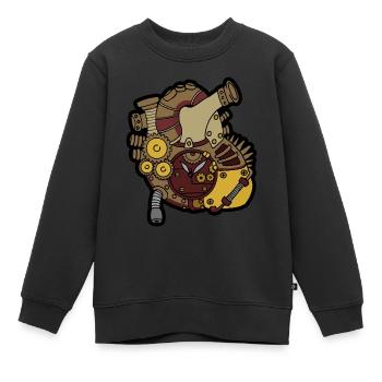 Steampunk Heart - Kids Premium Organic Sweatshirt - black - Front - AI Model Kid Female (0cm)