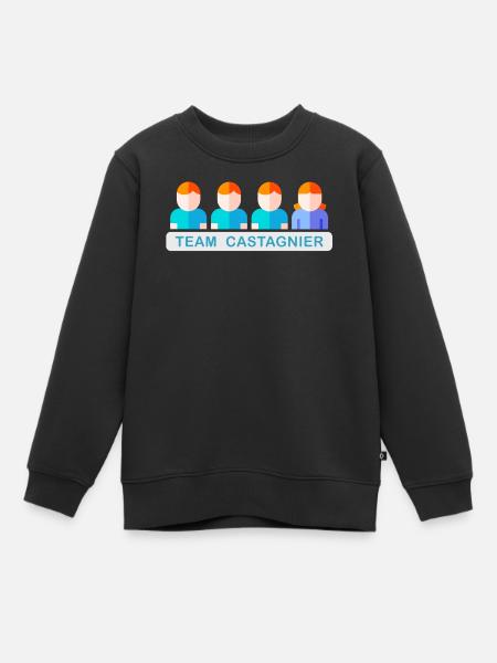 Team Castagnier - Sweat Premium enfant bio - noir