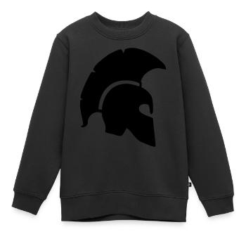 spartanischer helm sparta krieger griechischer tro - Kinder Premium Organic Sweatshirt - Schwarz - Vorne - AI Model Kid Female (0cm)