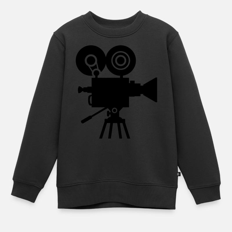 Kamera - Kinder Premium Organic Sweatshirt - Schwarz