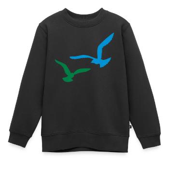 moewen vogel natur - Kinder Premium Organic Sweatshirt - Schwarz - Vorne - AI Model Kid Female (0cm)
