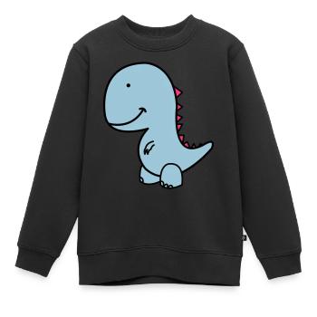 dino - Kinder Premium Organic Sweatshirt - Schwarz - Vorne - AI Model Kid Female (0cm)