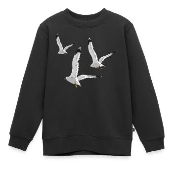 moewe vogel strand urlaub - Kinder Premium Organic Sweatshirt - Schwarz - Vorne - AI Model Kid Female (0cm)