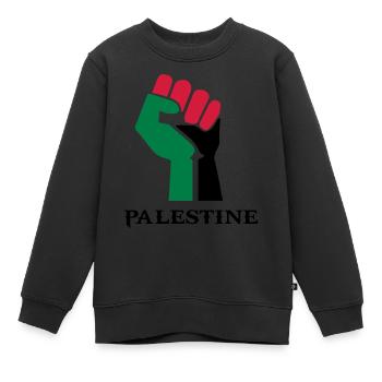 dessin palestinen symbole drapeau palestine - Sweat Premium enfant bio - noir - Devant - AI Model Kid Female (0cm)
