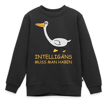 Intelligente Gans (b) - Kinder Premium Organic Sweatshirt - Schwarz - Vorne - AI Model Kid Female (0cm)