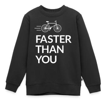 Faster than you - Sweat Premium enfant bio - noir - Devant - AI Model Kid Female (0cm)