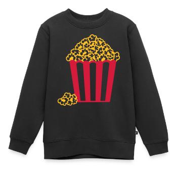 Popcorn - Kinder Premium Organic Sweatshirt - Schwarz - Vorne - AI Model Kid Female (0cm)
