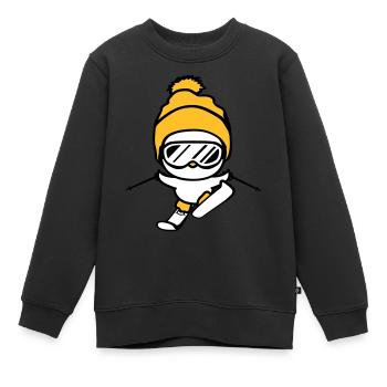 ski fahren kueken winter vogel spass klein suess n - Kinder Premium Organic Sweatshirt - Schwarz - Vorne - AI Model Kid Female (0cm)
